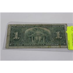 1937 CANADIAN $1 DOLLAR BILL