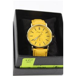 ZING YI WOMEN'S WATCH, YELLOW STRAP