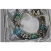 Image 1 : CHARM BRACELET W/ SILVER GLASS CHARMS