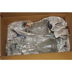 BOX W CRYSTAL GLASSES AND DECANTERS