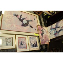 SET OF 6 ROBERT OWEN CLOWN PRINTS