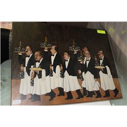 CANVAS MOUNTED PICTURE OF WAITERS