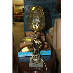 ESTATE BRASS CHERUB LAMP