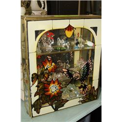 STAIN GLASS MINI DISPLAY WITH COLLECTION OF