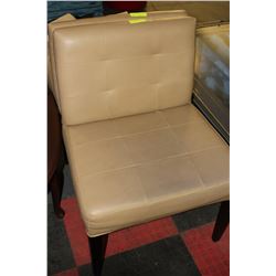 LIGHT BROWN LEATHER SIDE CHAIRS