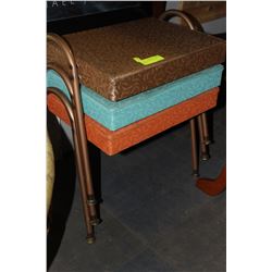 SET OF 3 VINTAGE STACKING STOOLS