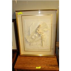 BRASS FRAMED SHADOW BOX 24" X 30" TITLED MARDI