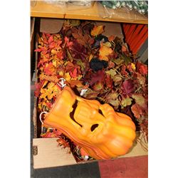 BOX W/AUTUMN $ HALLOWEEN DECOR