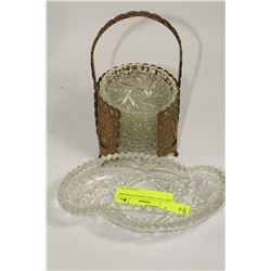 CRYSTAL CANDY DISH & COASTERS