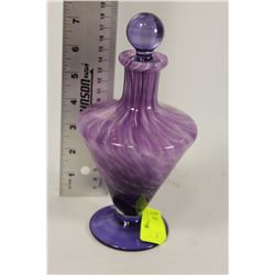 PURPLE ART GLASS PERFUME BOTTLE