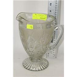 IRIS AND HERRINGBONE DEPRESSION ERA PITCHER W