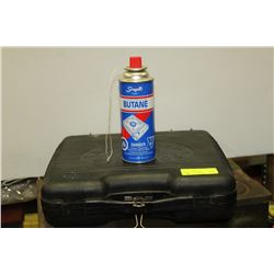 SCRIPTO PORTABLE BUTANE CAMP STOVE WITH FUEL - NEW