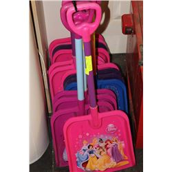 PAIR OF CHILDRENS SNOW SHOVELS AS THEY COME