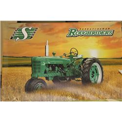 SASK ROUGHRIDERS TRACTOR ILLUMINATED CANVAS