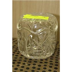 PINWHEEL CRYSTAL LIDDED CANDY DISH