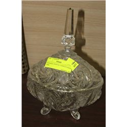 PINWHEEL CRYSTAL LIDDED CANDY DISH