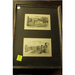 FRAMED PENCIL ETCHINGS GALLERY FRAMED & MATTED
