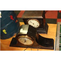 PAIR OF MANTLE CLOCKS - 1 WIND UP & 1 ELECTRIC