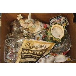 BOX OF ASSORTED CRYSTAL & GLASSWARE