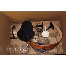 BOX OF ASSORTED CRYSTAL & GLASSWARE