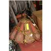 Image 1 : VINTAGE HANGING LAMP WITH GLASS SHADE
