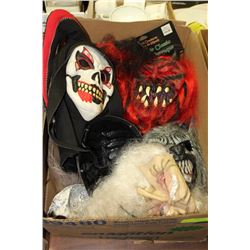 BOX W/ 11 CREEPY HALLOWEEN MASKS