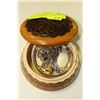 Image 1 : SMALL WOOD BOX OF JEWELLERY WITH CONTENTS