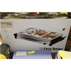 CASA DOLCE STAINLESS STEEL TRIPLE BUFFET SERVER