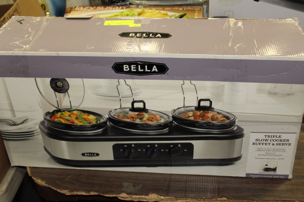 BELLA TRIPLE SLOW COOKER BUFFET SERVER