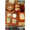 Image 1 : LARGE FLAT OF WOOD JEWELRY BOXES W/CONTENTS