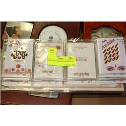 SHEET OF VARIOUS BINDI JEWELRY