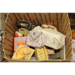 BOX FILLED W/ TRINKETS / BOXES AND PERFUME