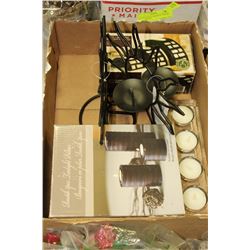 BOX OF NEW CANDLE HOLDERS