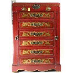 HAND PAINTED 6 DRAWER JEWELLERY BOX