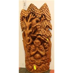 WOODEN HAND CARVED WALL SCULPTURE