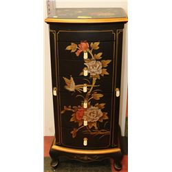 ANTIQUE LACQUER CABINET W/ 2 DRAWERS & 2 DOORS