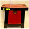 Image 1 : HAND CARVED 2 TONE DECORATIVE STORAGE STOOL
