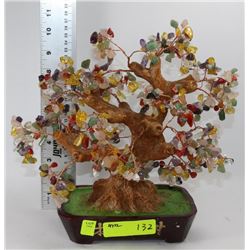 MULTI-COLOR SEMI-PRECIOUS STONE MONEY TREE