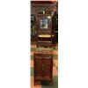 Image 1 : HAND CARVED 2 DOOR CABINET W/ MIRROR