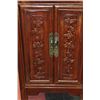 Image 3 : HAND CARVED 2 DOOR CABINET W/ MIRROR