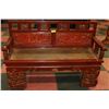 Image 1 : ELMWOOD HALLWAY BENCH W/ INTRICATE CARVING
