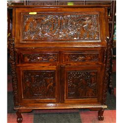 BOXWOOD CHINESE TRADITIONAL SECRETARY DESK
