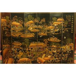 HAND PAINTED CHINESE SPRING FESTIVAL ROOM DIVIDER