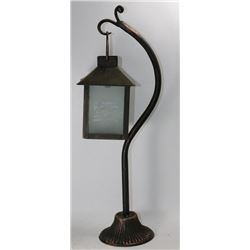 19" DESK TOP ROD IRON LANTERN CANDLE HOLDER