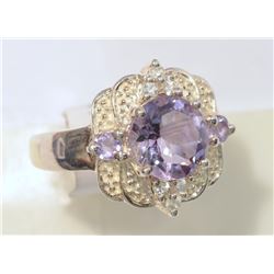 STERLING SILVER AMETHYST RING