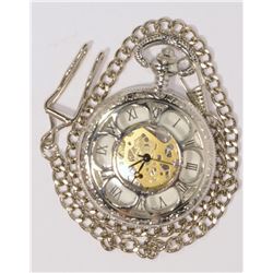 SEE-THROUGH MECHANICAL POCKET WATCH