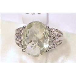 STERLING SILVER GREEN AMETHYST RING
