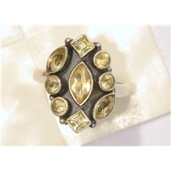 STERLING SILVER CITRINE RING