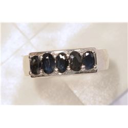 STERLING SILVER SAPPHIRE RING