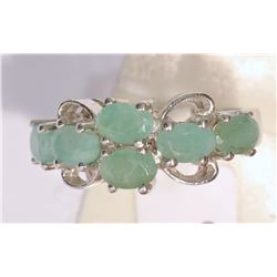 STERLING SILVER EMERALD RING